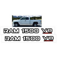 1999-01 Dodge Ram 1500 V8 Magnum Door Decal Set - White