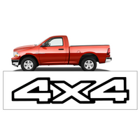 1999-02 Dodge Truck 4X4 Tailgate Decal (25 Tall x 11" Long) Black