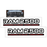 1999-05 Dodge Ram 2500 Cummins 24 Valve Turbo Diesel Door Decal Set - Gloss Black