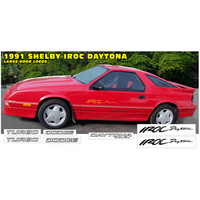 1991 Dodge Shelby Iroc Daytona 7pc Name Decal Set - Tomato Red