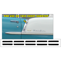 1955 Classic Chevy Hardtop Upper Paint Divider Insert Decal Kit - Gloss Black