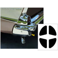 1957 Chevy Bel Air Rear Bumper End Insert Decals - Matt Black