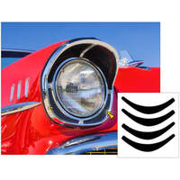 1957 Chevy Bel Air Headlight Bezel Decal Set - Matt Black