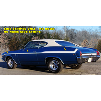 1969 Chevy Chevelle Plain Side Stripe Kit (No Name) Gloss Black