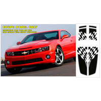 2010-13 Camaro Coupe 'Rally Dual w/ Flag' Over The Car Stripe Kit - Gloss Black