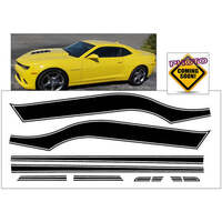 2014-15 Camaro Hump Style Side Stripe Kit - Gloss Black