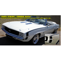 1969 Camaro SS 4pc Side Hockey Stripe Kit w/ 396 SS Cutout, Gloss Black