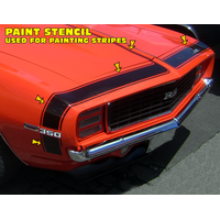 1969 Camaro Front Accenting Complete Stencil Kit (Except Z28 & SS Models) Complete Stencils For Header Panel & Hood