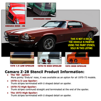 1970.5 Camaro Low Spoiler/1971-72 High Spoiler Camaro Z28 Paint Stencil Kit - QH-236-ST