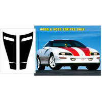 1993-97 Camaro/Z28/1997 30th Anniversary Hood & Nose Stripe Kit - Black