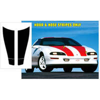 1998-02 Camaro Standard Model 4pc Hood & Nose Stripe Kit - Black