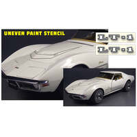 1970 Corvette LT-1 6pc Hood Paint Uneven Stencil Kit - with White LT1 Decals