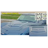 1970 Corvette LT-1 6pc Hood Paint Even Stencil Kit (Includes Lt-1 Hood Decal Set - Silver Metallic w/ Black Border)