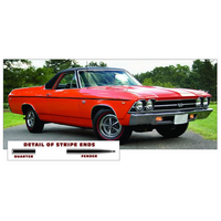 1969 El Camino SS 6pc Body Stripe Kit - Red