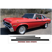 1971-72 Chevy Nova Side Stripe Stripe Kit (No Names) Gloss Black