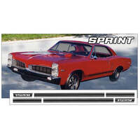 1967 Pontiac Lemans 'Sprint' Stripe Kit w/ 'Sprint' Designation - Black