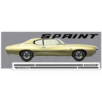 1968-69 Pontiac Lemans 'Sprint' Stripe Kit w/ 'Sprint' Designation - Black