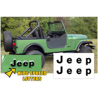 1975-89 Jeep Wrangler/CJ Side Body Letter Decal Kit w/ Application Tape - Silver Metallic