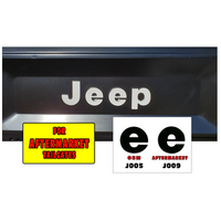 1976-86 Jeep CJ7/CJ8 Tailgate Letter Kit w/ Thin 'E' Bars - Black