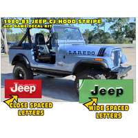 1980-83 Jeep CJ Laredo Hood Stripe w/ Name Decal Set - Blue