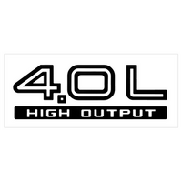 1991-96 Jeep 40 L High Output Decal (1 3/4 Tall x 5" Long) White