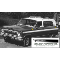 1962-88 Jeep J Series Truck Side Stripes - Gloss Black