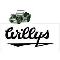 Jeep Willys Script Logo Decal (Size 25" Tall x 625" Long) Gloss Black