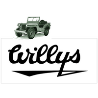 Jeep Willys Script Logo Decal (Size 25" Tall x 625" Long) Charcoal Metallic