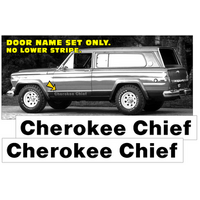 1975-78 Jeep Cherokee Chief SJ Door Name Decal Set - Gloss Black