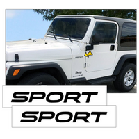 2003-06 Jeep Wrangler TJ Sport Fender Decal Set (Size 1 Tall x 7.5" Long) Silver Metallic