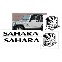 Jeep TJ Sahara Hood & Fender Decal Set - Black