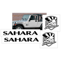 Jeep TJ Sahara Hood & Fender Decal Set - Charcoal Metallic