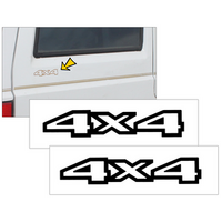 1993-97 Jeep Cherokee XJ 4X4 Quarter Panel Decal Set (Two Decals Size 1 Tall x 5-1/8" Long) Gloss Black