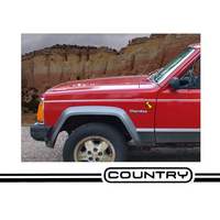 1993-97 Jeep Cherokee XJ 4 Door Country Sport Stripe - Gloss Black