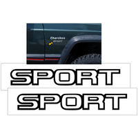 1994-96 Jeep Cherokee XJ Sport Fender Decal Set (Size 7" Tall x 4 3/8" Long) Black