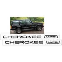 1997 Jeep Cherokee XJ Limited Door Decal Set (Size 7/8 Tall x 17" Long) Black