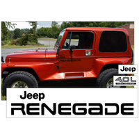 1991-94 Jeep Renegade YJ Side Stripe Kit w/ 40L High Output & Name Decals - Gloss Black