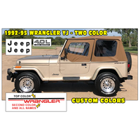 1992-95 Jeep Wrangler YJ Side Stripe & Names Kit - Gloss Black