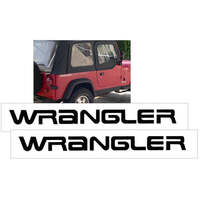 1987 Up Jeep Wrangler Side Body Decal Set - Black