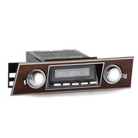 Walnut Finish Plastic Faceplate Horizontal Grain W/Chrome Trim - '67-68 Camaro Style