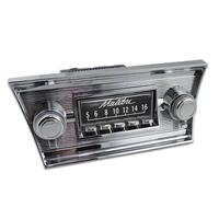 1966-67 Chevrolet Malibu San Diego Radio - Black Face w/ Chrome Buttons, 03-73 Knob