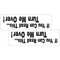 If You Can Read This Turn Me Over! Side Window Decal Set (4 x 16") Gold Metallic