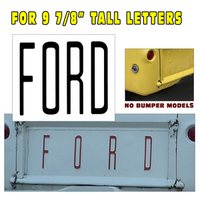 1961-67 Ford Econoline Tailgate Decal Letter Set (Approx Size "F 9 7/8" x 2") Black Reflective