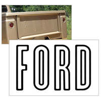 1957-63 Ford F100-F350 Tailgate Letters Set (Approx Size: F= 10" Tall x 2 5/8" Long) Black Reflective