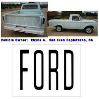 1961-63 Ford Unibody Tailgate Decal (Approx Size F 11" Tall x 24" Long) Black Reflective