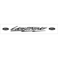 Ford Lightning Windshield Decal w/ Ford Oval On Each Side Of Name (3.75" Tall x 36" Long) Red