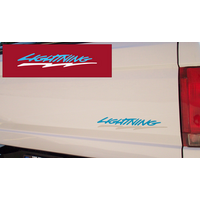 1993-95 Ford F150 Lightning Tailgate Decal (2.25" x 14" Long) Reflective Blue Name w/ Reflective White Lightning Bolt