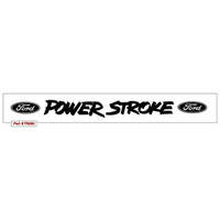 Power Stroke Windshield Decal w/ Ford Oval On Each Side Of Name (38 Tall x 42" Long) Blue