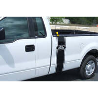 2005-06 Ford F150 Vertical Bed Stripe Kit w/ Ford Logo - Black