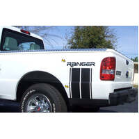 Ford Ranger Vertical Bed Stripe Kit - Black